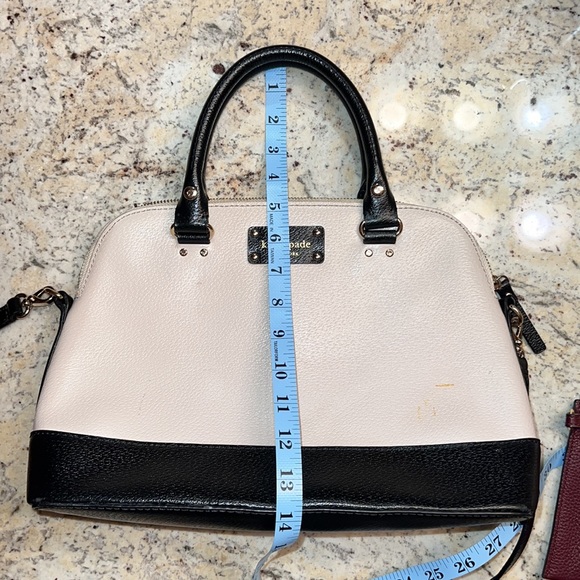 Kate Spade Large Satchel Crossbody Cream and Black - Picture 5 of 6